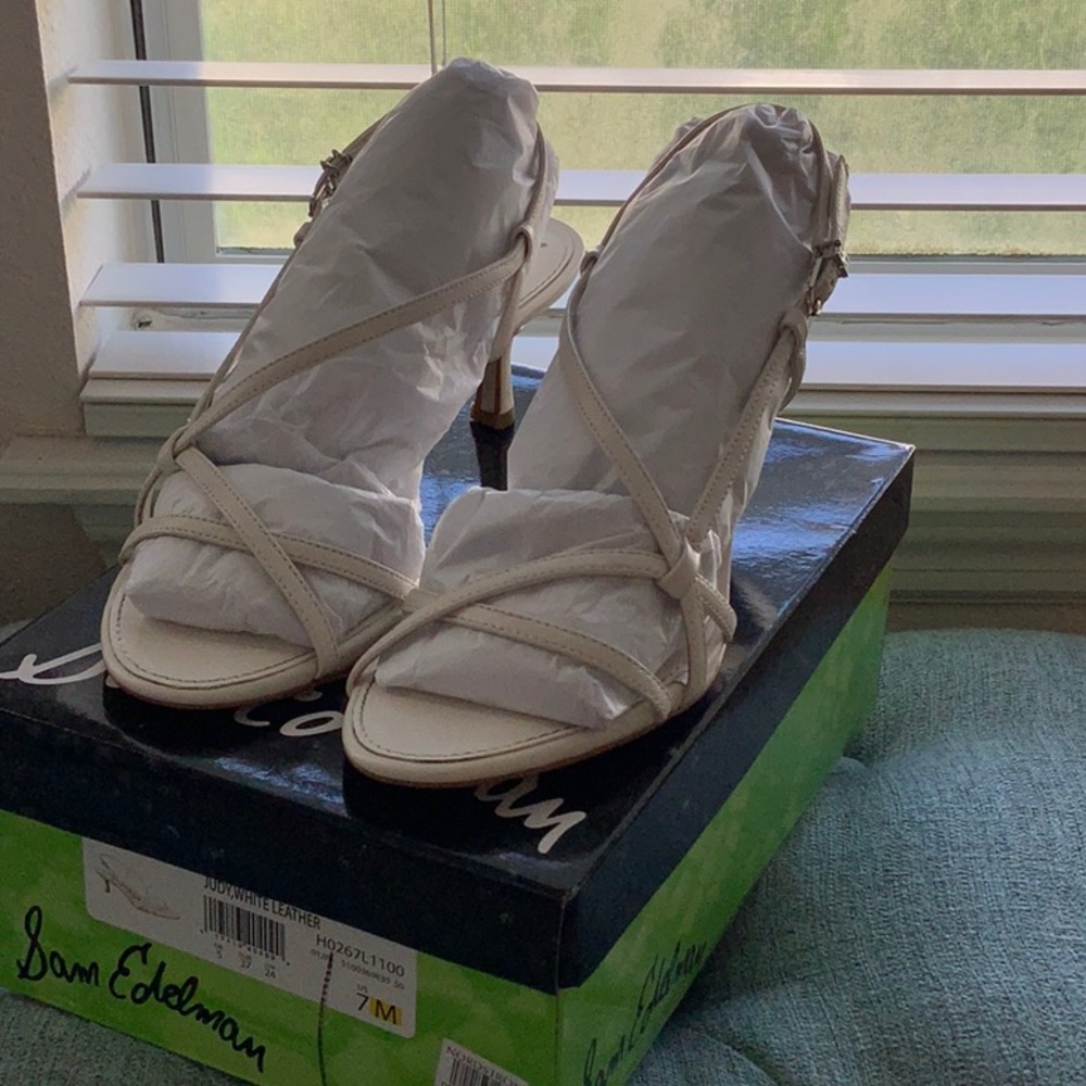 Sam Edelman white sandals heels. Size 7